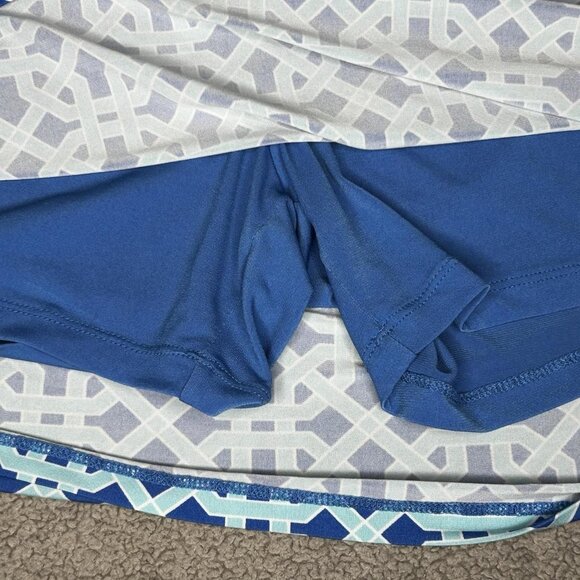 Susan Graver Skort Womens Small Blue Geometric Pull On Stretch Built In Shorts - Picture 2 of 10